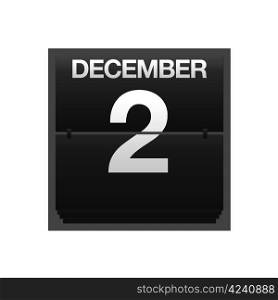 Illustration with a counter calendar december 2.
