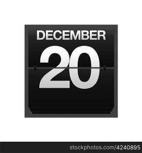 Illustration with a counter calendar december 20.