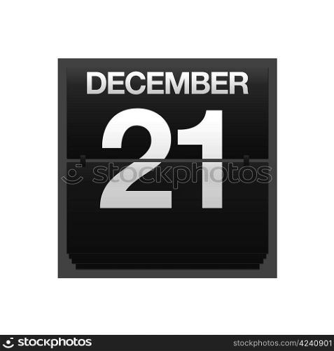 Illustration with a counter calendar december 21.