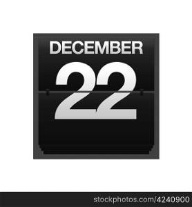 Illustration with a counter calendar december 22.