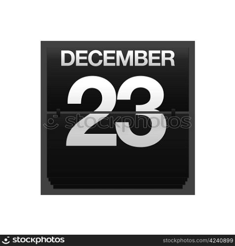 Illustration with a counter calendar december 23.