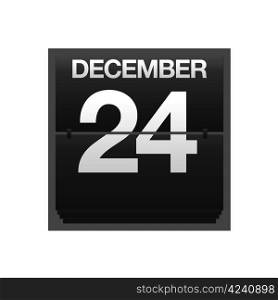Illustration with a counter calendar december 24.