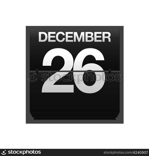 Illustration with a counter calendar december 26.