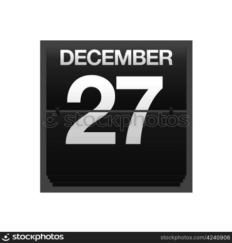 Illustration with a counter calendar december 27.