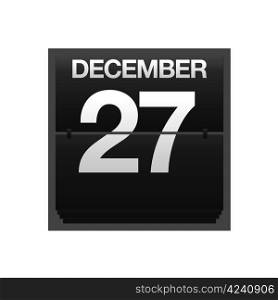 Illustration with a counter calendar december 27.