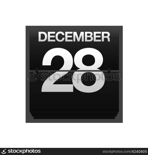 Illustration with a counter calendar december 28.