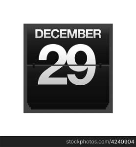 Illustration with a counter calendar december 29.