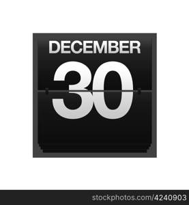 Illustration with a counter calendar december 30.