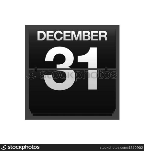 Illustration with a counter calendar december 31.