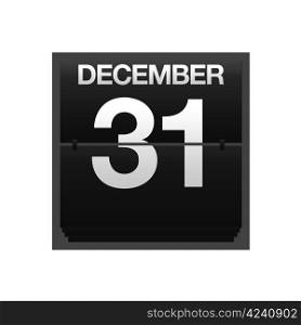 Illustration with a counter calendar december 31.