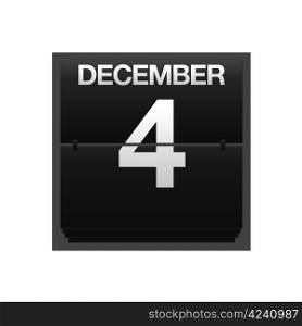Illustration with a counter calendar december 4.