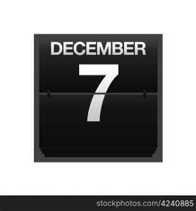Illustration with a counter calendar december 7.