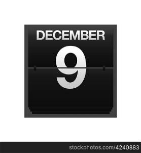 Illustration with a counter calendar december 9.