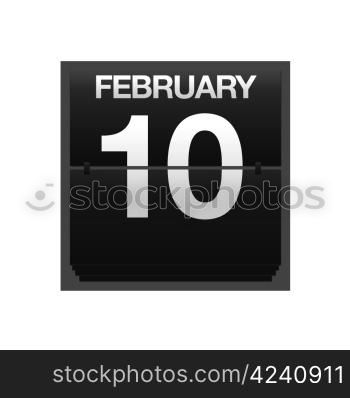 Illustration with a counter calendar february 10.