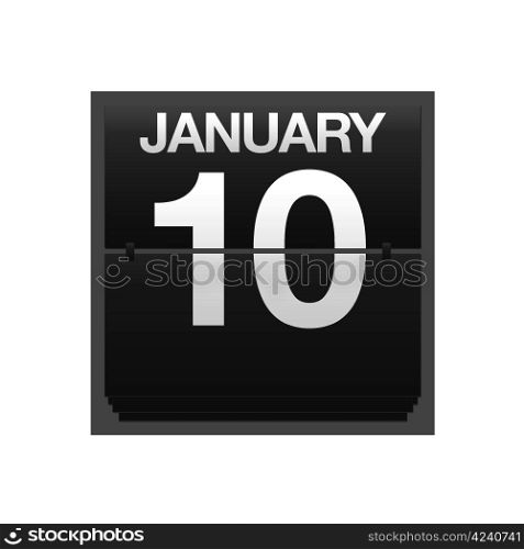 Illustration with a counter calendar January 10.