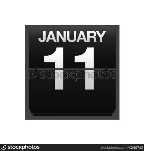 Illustration with a counter calendar January 11.