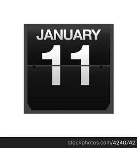 Illustration with a counter calendar January 11.