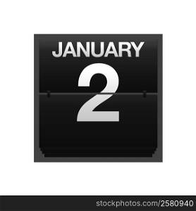 Illustration with a counter calendar January 2.