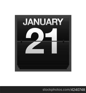 Illustration with a counter calendar January 21.