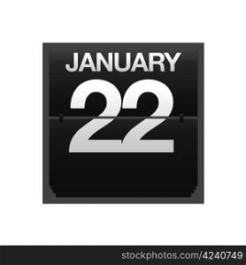 Illustration with a counter calendar January 22.