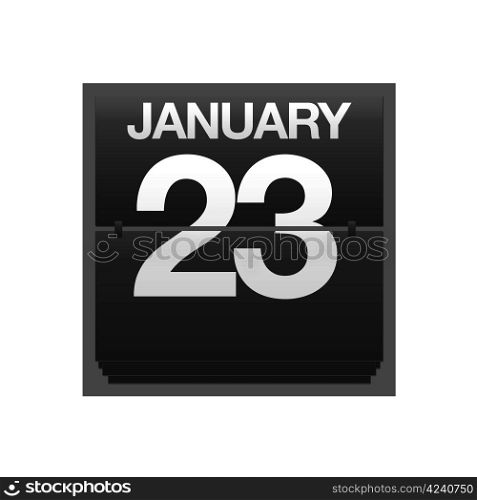 Illustration with a counter calendar January 23.