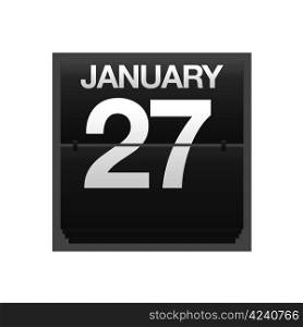 Illustration with a counter calendar January 27.