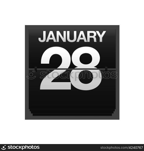 Illustration with a counter calendar January 28.