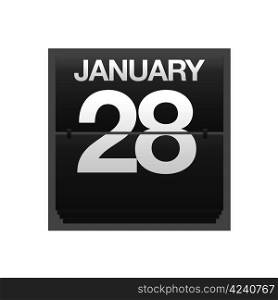 Illustration with a counter calendar January 28.