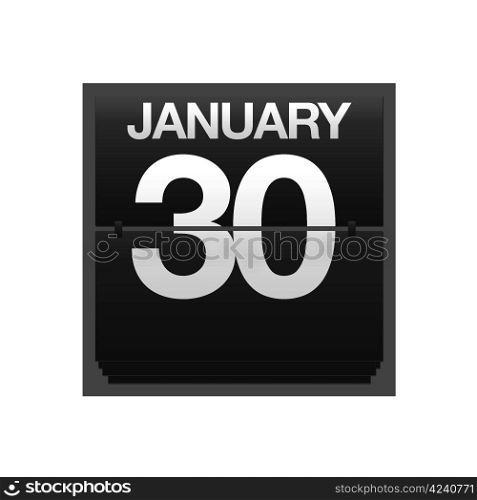 Illustration with a counter calendar January 30.
