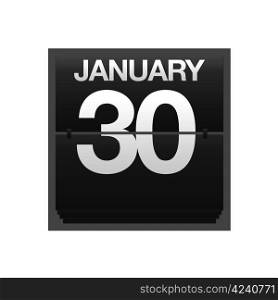 Illustration with a counter calendar January 30.