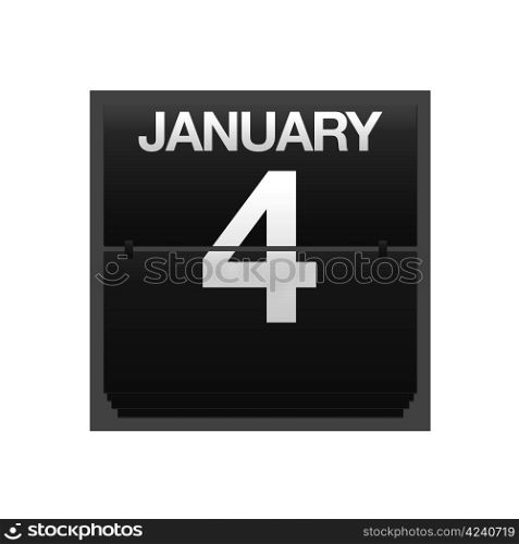 Illustration with a counter calendar January 4.