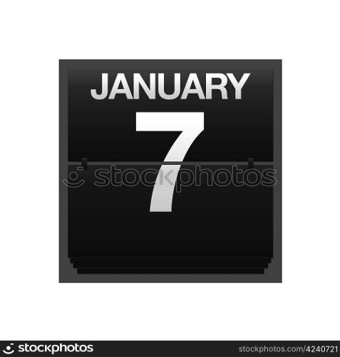 Illustration with a counter calendar January 7.