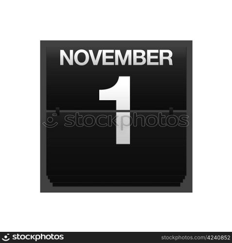 Illustration with a counter calendar november 1.
