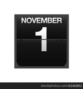 Illustration with a counter calendar november 1.