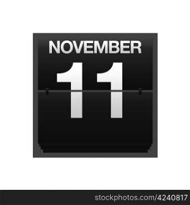 Illustration with a counter calendar november 11.