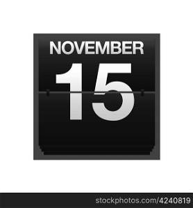 Illustration with a counter calendar november 15.