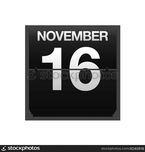 Illustration with a counter calendar november 16.