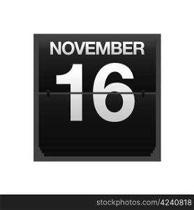 Illustration with a counter calendar november 16.