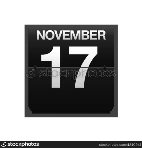 Illustration with a counter calendar november 17.