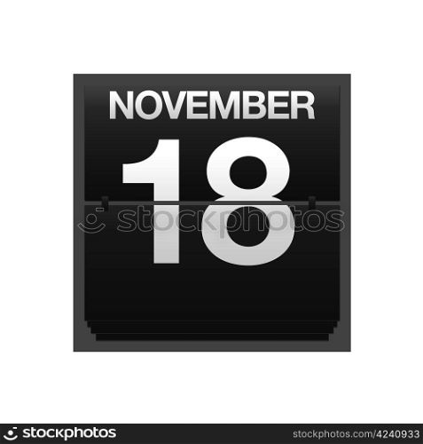 Illustration with a counter calendar november 18.