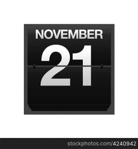 Illustration with a counter calendar november 21.