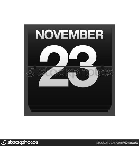 Illustration with a counter calendar november 23.