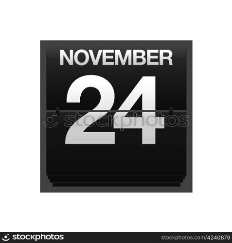 Illustration with a counter calendar november 24.