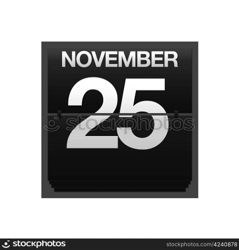 Illustration with a counter calendar november 25.