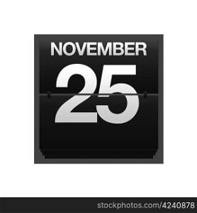 Illustration with a counter calendar november 25.