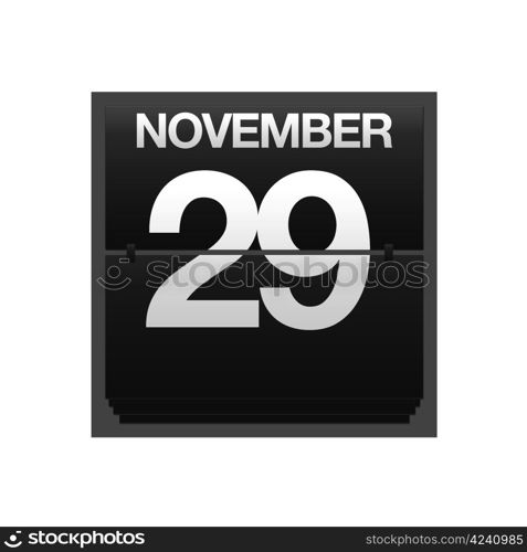 Illustration with a counter calendar november 29.