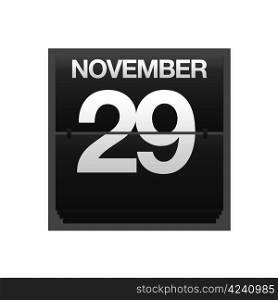 Illustration with a counter calendar november 29.
