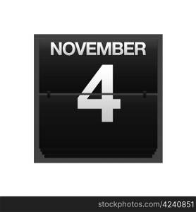 Illustration with a counter calendar november 4.