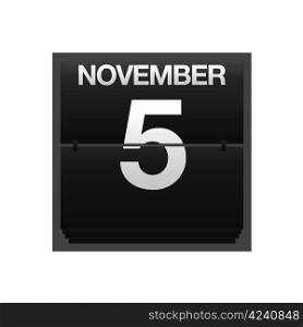 Illustration with a counter calendar november 5.