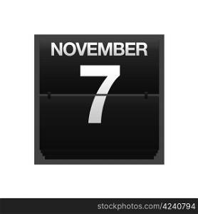 Illustration with a counter calendar november 7.